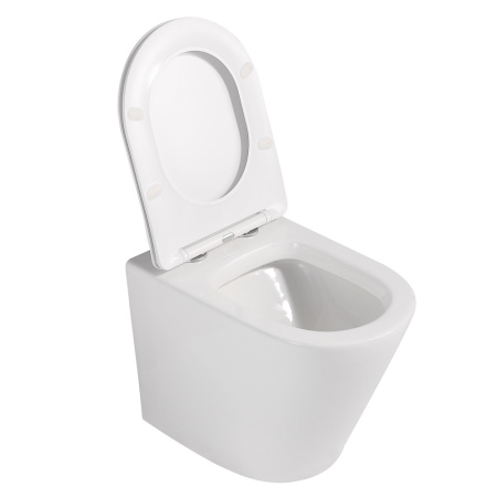 Унитаз приставной Abber Bequem AC1113 белый с сиденьем микролифт безободковый каскадный смыв