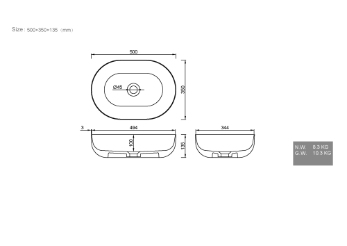 Раковина из искусственного камня Armadi Art NeoArt/Monaco/Vallessi Avantgarde 879-50 50х35 накладная цвет белый без отверстий под смеситель - фото 2