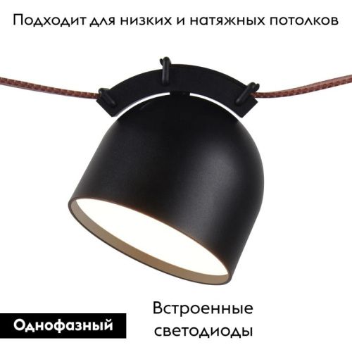Трековый однофазный светильник Denkirs Belty spot (Белты спот) DK5542-BK - фото 2