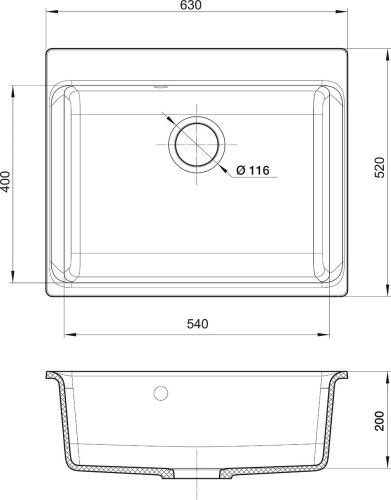 Кухонная мойка Rivelato AXEL Х-60 grigio metallizzato 63х52 цвет серый металлик - фото 4