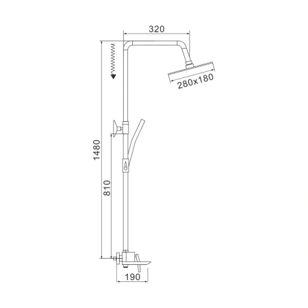 Душевая стойка Rose R2736F настенная цвет белый