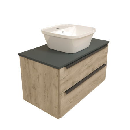 Раковина из сантехнического фарфора Teymi Solli T50205 43х43 накладная цвет белый 1 отверстие под смеситель