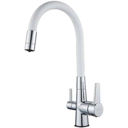 Смеситель для кухни D-Lin D159317-3 на мойку хром/белый - фото 2
