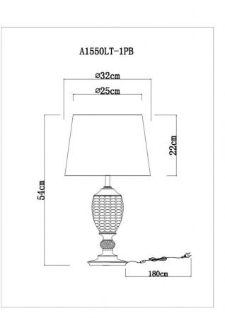 Настольная лампа Arte Lamp RADISON (РАДИСОН) A1550LT-1PB