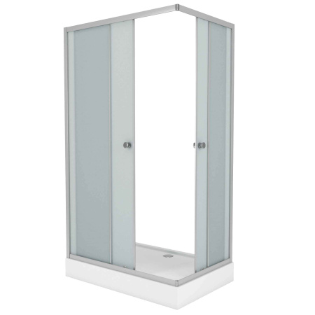 Душевой уголок Niagara Eco 1181422Q 110х80 стекло матовое профиль сатин с поддоном