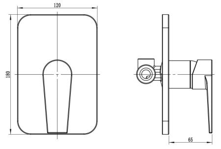 Смеситель для ванны и душа Esko BT83 настенный хром