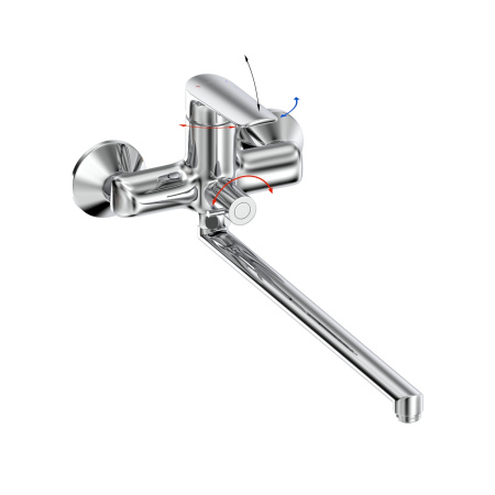 Смеситель для ванны Tokito MISAWA TOK-MIS-1015 настенный хром