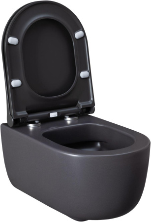 Чаша унитаза подвесная Allen Brau Priority 4.31002.AN цвет черный без сиденья безободковая каскадный смыв