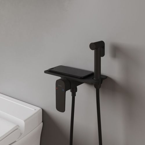 Гигиенический душ со смесителем IDDIS Axes AXEBLSHi08 черный - фото 2