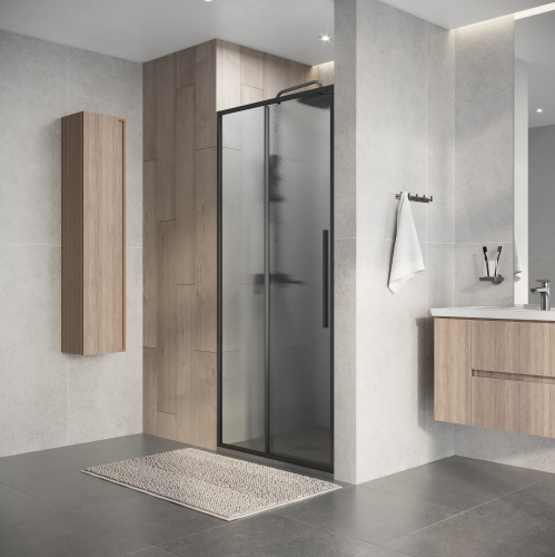 Душевая дверь Niagara Nova NG-34-L10CHGR 100х195 стекло шиншилла профиль графит матовый - фото 5