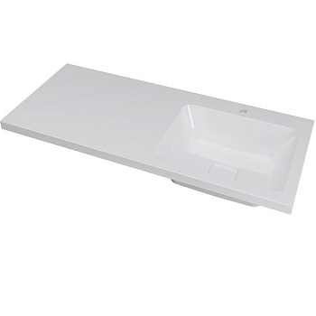 Раковина из литьевого мрамора Onika Kamilla ФЦ-00001870 120х48 накладная цвет белый 1 отверстие под смеситель