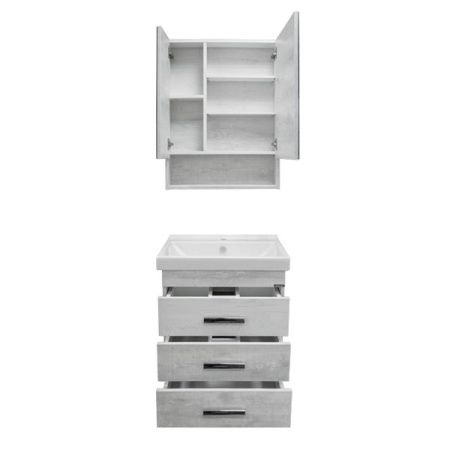 Тумба с раковиной Comforty Никосия 00004142203CF 60х40 напольная цвет серый