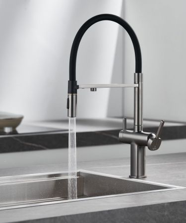 Смеситель для кухни Rose R358T на мойку оружейная сталь