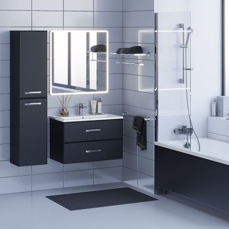 Тумба с раковиной Uperwood Foster 291020536 80х50 цвет черный