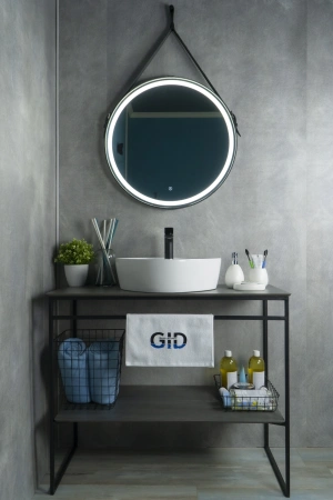 Раковина керамическая Gid Geométrico 51153 40х40 накладная цвет белый 1 отверстие под смеситель