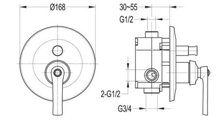 Смеситель Cezares LIBERTY LIBERTY-F-VDIM-01 встраиваемый в стену хром