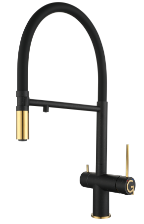 Смеситель для кухни Rivelato 1523517 nero oro на мойку черный/золото