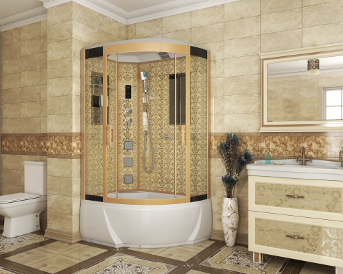 Душевая кабина Niagara Luxe 7712GL 120х80 асимметричная с крышей - фото 2