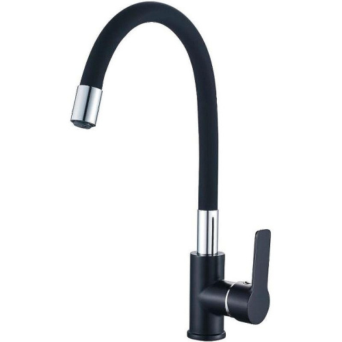 Смеситель для кухни Haiba HB70113-7 на мойку черный/хром - фото 2