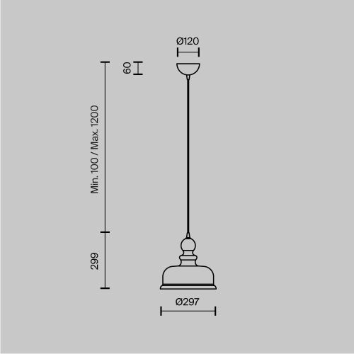 Светильник подвесной Maytoni Tone Pendant P001PL-01BZ - фото 5