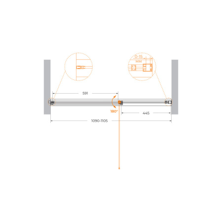Душевая дверь Cezares URBAN URBAN-B-12-110-C-CR 110х195 стекло прозрачное профиль хром глянцевый
