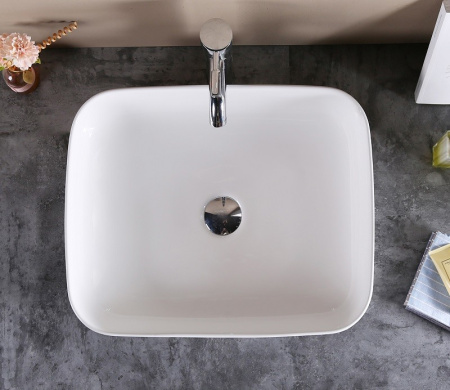 Раковина из санфаянса CeramaLux 78104 51х41 накладная цвет белый