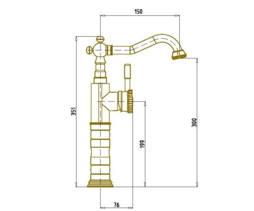 Смеситель для кухни Bronze de Luxe WINDSOR 21888K на мойку бронза - фото 3