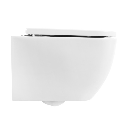 Унитаз подвесной BelBagno ALPINA BB10100CHR/SC белый с сиденьем микролифт безободковый каскадный смыв - фото 4