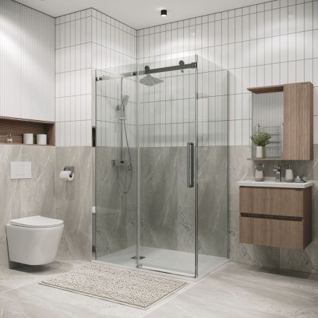 Боковая стенка Grossman Classic 200.K33.04.100.10.00 100х195 стекло прозрачное профиль хром