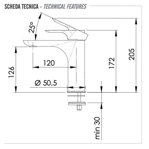 Смеситель Remer Infinity I12 на раковину хром - фото 2