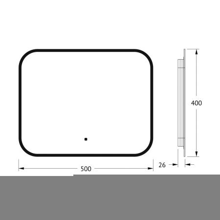 Зеркало с подсветкой Defesto AURA DF 2961RH 50х40 подвесное