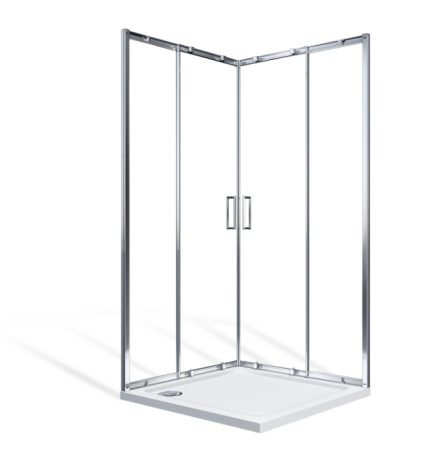 Душевой уголок GOOD DOOR SPIRIT СП00024 90х90 стекло прозрачное профиль хром без поддона