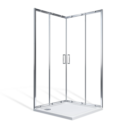 Душевой уголок GOOD DOOR SPIRIT СП00022 100х100 стекло прозрачное профиль хром без поддона - фото 2