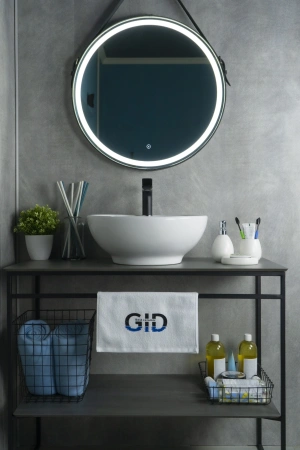 Раковина керамическая Gid Esfera 51101 50х50 накладная цвет белый 1 отверстие под смеситель