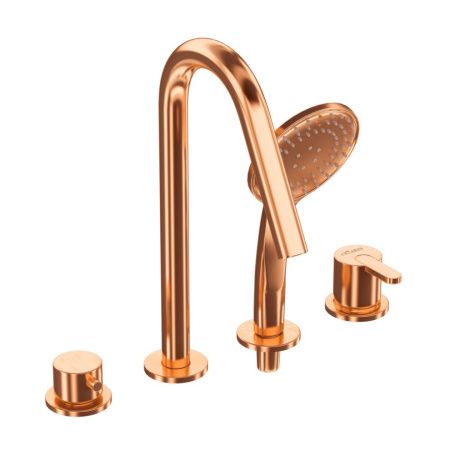 Смеситель Cezares LEAF LEAF-BVDM4-SS на борт ванны розовое золото