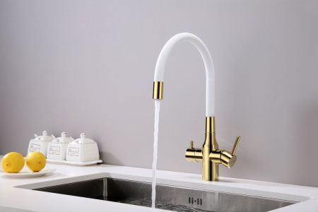 Смеситель для кухни Paulmark SALIX Sa213419-Gw на мойку золото