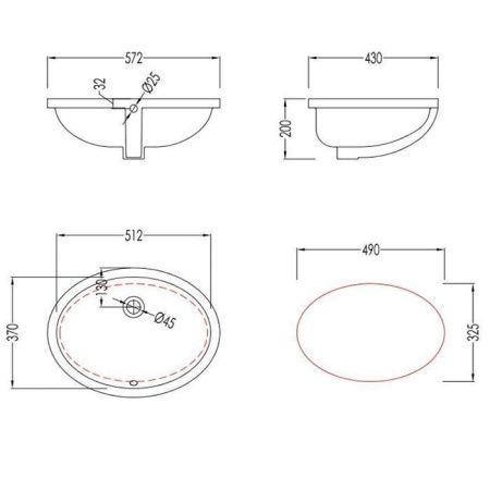 Раковина керамическая Devon Devon White CTPLASOINB.CO bi 60 см встраиваемая цвет белый без отверстий под смеситель