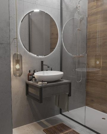 Тумба под раковину 1MarKa Grunge Loft Ц0000001581 60х50 подвесная цвет серый