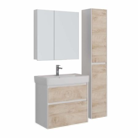 Тумба под раковину LeMark Combi LM03C80T-dub 70х40 напольная цвет бежевый/белый