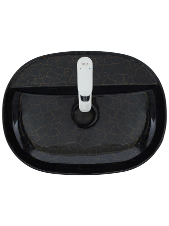 Раковина из сантехнического фаянса WeltWasser WW SK 10000004548 40 см накладная цвет черный/золото 1 отверстие под смеситель