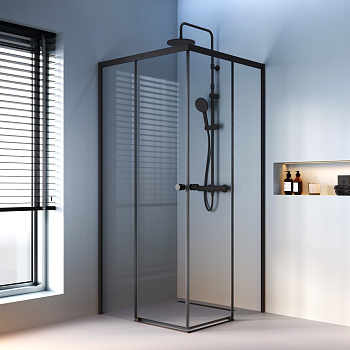 Душевой уголок Am.Pm X-Joy W94G-403-9090-BТ 88х88 стекло прозрачное профиль черный матовый без поддона