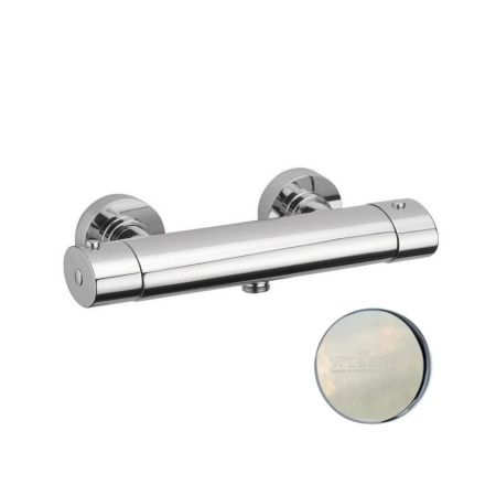 Смеситель для ванны и душа Webert Elio EL980102345 настенный никель с термостатом