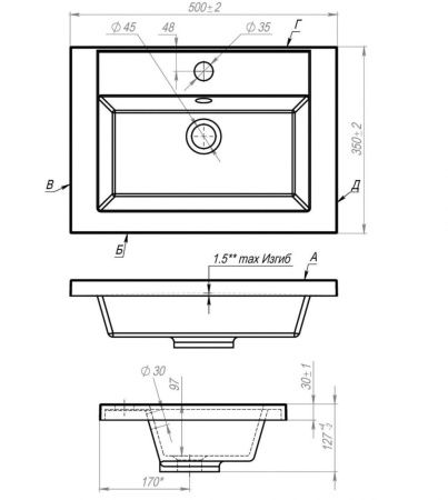 Раковина из искусственного камня Art&Max FAMILY AM-LAV-500-MR-A 50х40 накладная цвет белый