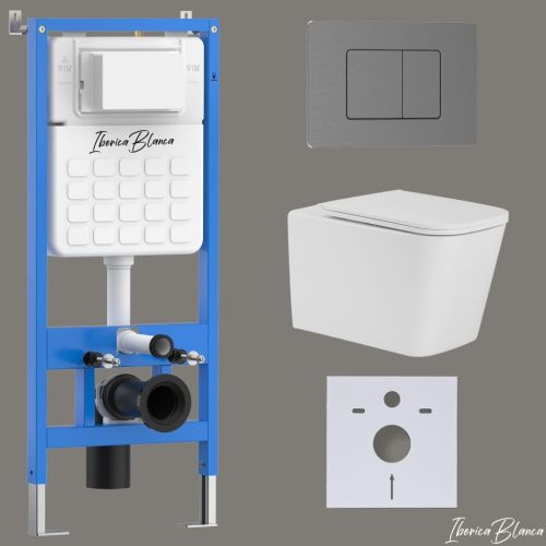 Комплект унитаз с инталляцией и клавишей смыва Iberica Blanca TOLEDO ALTO IB001.TLA.234.1180 - фото 2