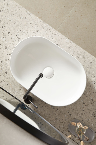 Раковина из сантехнического фарфора Sintesi SIN-LVB-APP-417 50х32 накладная цвет белый - фото 2