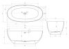 Ванна из искусственного камня Abber Stein AS9624-1.5 150х70 отдельностоящая овальная с ножками