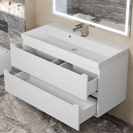 Тумба под раковину Uperwood Tanos 291020246 100х50 подвесная цвет белый