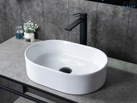 Раковина керамическая Gid Lago 51239 50х30 накладная цвет белый без отверстий под смеситель