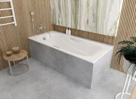 Ванна чугунная Aquatek ГАММА AQ8050FH-00 150х75 пристенная прямоугольная с ножками с ручками