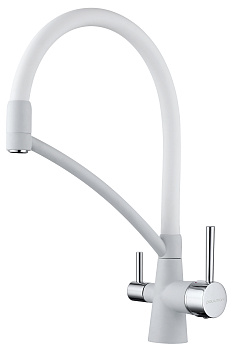 Смеситель для кухни Paulmark SIEGEN Si213111-431 на раковину белый матовый без термостата